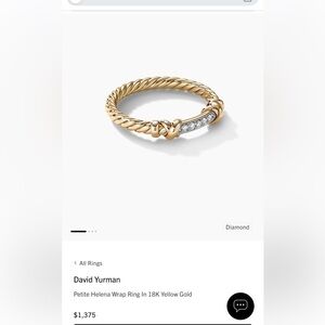 David Yurman Petite Helena Wrap Ring in 18kt yellow gold